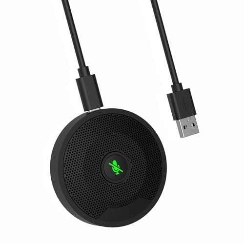 Konferens-USB-mikrofon Stationär dator Mic Mute-tangent med LED-indikator brusreducering för konferens onlineklass, zoom, inspelning, bärbar dator, stationär, plug & play