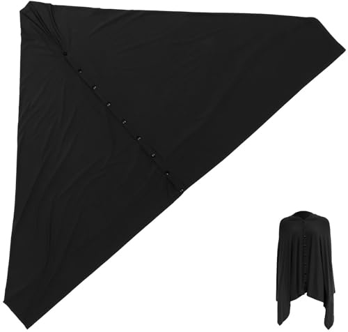 Cotton Nursing Cover Scarf for Breastfeeding with Adjustable Buttons Black | Breathable, Comfortable round Protection, Suitable for Indoor Shopping Use, Nursing Mother Essential