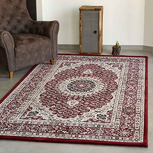 VIMODA Klassisch Orient Teppich dicht gewebt in Dunkel Rot, Maße:240 x 340 cm