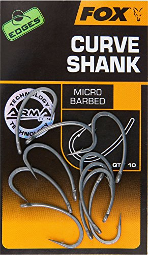 Fox Edges Armapoint Curve Shank Hooks - 10 Karpfenhaken, Angelhaken zum Karpfenangeln, Haken für Karpfen, Boiliehaken, Größe:6