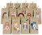 PAPIERDRACHEN DIY Adventskalender zum Befüllen - Waldtiere - Direkt zum Aufkleben und selber basteln - mit braunen Tüten und Klammern - Verschiedene Tiere