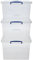 Really Useful 62 Litre Nesting Boxes Clear - Set of 3