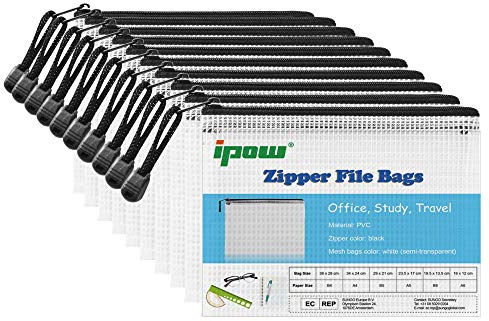 Ipow Dokumententasche Mesh Beutel Perfekt für Büro Dokumenten und Reiseutensilien zu organisieren … (10 Pack Größe A6)