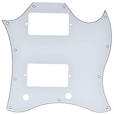 Dopro American Standard SG Guitar Full Face Pickguard passend für USA Gibson SG Special Gitarre, Weiß, 3-lagig