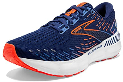 Brooks Men's Glycerin Gts 20 Running Shoe, Blue Depths Palace Blue Orange, 7 UK Wide