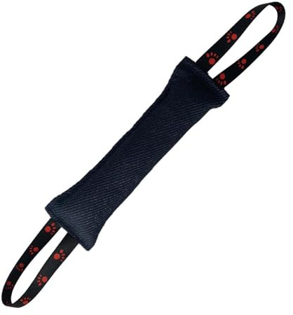 DONGKER Salchicha Mordida para Perros, 30 cm Con 2 Asas, Juguete Robusto para Entrenamiento, Tira y Afloja y Juegos