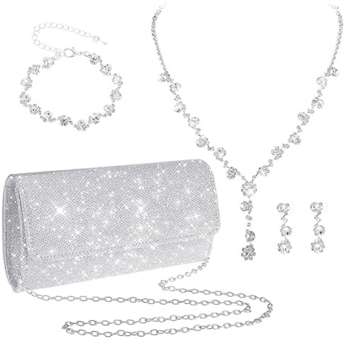 KGDUYC Joyas para Mujer: Collares, Pulseras, Pendientes y Carteras de Mano - Adecuado para Fiesta de Cumpleaños, Boda y Dama de Honor