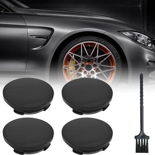 Nabenkappen, Felgenkappen, Radkappen Felgenkappen, Radnabendeckel, Radnabenabdeckung, Universal Schwarz Nabenkappen, Kappen Felgendeckel, Radmittelkappen ABS, 4 Stück, 60mm