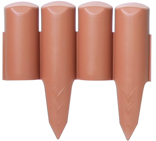 Palisade - Beeteinfassung in Holzoptik - L 250 cm - Beetumrandung - Rasenkante - Gartenpalisade - Zierzaun - Gartenpalisade