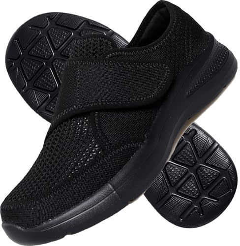 Calzado para Fascitis Plantar Mujer Ortopédicos para Mujer Ancho Especial Zapatillas Ancho Especial Mujer Zapatillas Deportivas para Mujer con Juanetes y Fascitis Plantar,Negro,39 EU