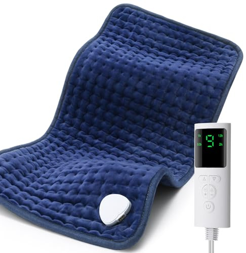 Cuscino riscaldante elettrico per alleviare il dolore, 9 livelli di riscaldamento, 4 marce, cuscino riscaldato per schiena, collo, spalle, addome, gambe, braccio, riscaldamento rapido e lavabile in