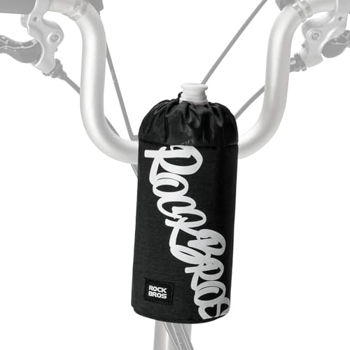 ROCKBROS Borsa per Bottiglie da Bicicletta, Porta Borraccia Bici MTB, Borsa Porta Borraccia per Manubrio Regolabile, Facile Installazione senza Viti, Capacità 1L, per Bici Pieghevoli, Nero