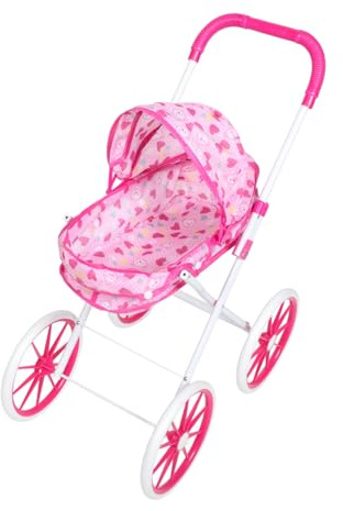 CIYODO Cochecito de Muñecas Plegable Juguete para Niñas Carro de Paseo Realista con Accesorios Estimula la Imaginación Roles