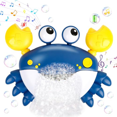 JoiTale Bath Toys, Rechargeable Crab Bath Bubble Machine with 12 Songs