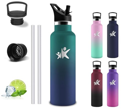 Grsta Botella Agua Acero Inoxidable- 500ml- Botella Termica, A Prueba de Fugas, Fácil de Limpiar, Cantimplora Gym, Mantiene 24H Frio/12H Calor, Cantimplora para Escuela, Oficina, Cámping, Gym