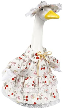 Genérico Vestidos para Gansos - Decoración Primavera Pastoral Con Sombrero,Ropa Ganso Césped - Para Navidad Cumpleaños Acción De Gracias Fiesta Y Jardín Patio Exterior