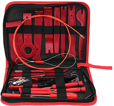 Zonizforceal Kit de 39 piezas de herramientas de palanca para desmontar el interior del automóvil, conjunto de herramientas para desmontar el acabado del vehículo, herramientas de desmontaje de