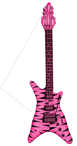 Widmann 23945 - Inflatable Rock Guitar With Strap, Adult Unisex, Length 95 cm, Rockstar, Pop Star, Punk, Musicians, Carnival, Theme Parties