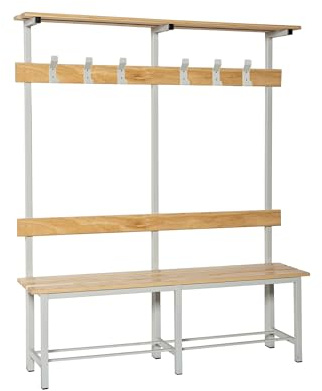 Banc de vestiaire avec cintres démontés Gris/Gris Simonrack 1500 x 1800 x 350 mm - Banc de vestiaire - Banc en bois