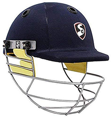 SG Blaze Tech Cricket Helmet | Navy Blue | X-Large | Polypropylene | Adult | Lightweight | High-Density EVA Lining | Adjustable Strap | 6 Vent Grill | Mesh Ventilation for Cooling