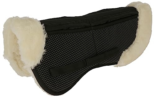 Coussin de selle correcteur antidérapant en fausse fourrure Noir