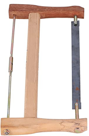 Scie à Cadre, Scies à Main en Bois de Teck, Outil de Coupe de Bois D'arc à Main de Charpentier de Remplacement de Lame, Scie à Cadre Portable pour Couper le Bois(400mm)