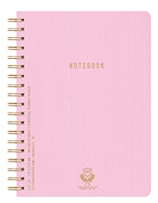 DesignWorks Ink 6 x 8.25 Lilac Textured Paper Twin Wire Spiral Notebook Journal with 160 Lined Pages for Work, Writing, Journaling