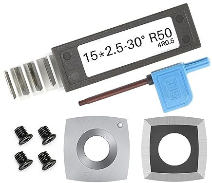 10pcs 15mm quadrati inserti in metallo duro 15x15x2.5mm R150 strumento di tornitura del legno for spirale/pialla elicoidale taglierina lavorazione del legno strumento di sgrossatura