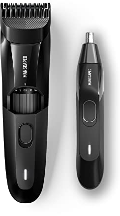 MANSCAPED® Das Gesichtspflege-Duo enthält: The Beard Hedger® Premium Präzisions-Bartschneider und The Weed Whacker® 2.0 Nasen- und Ohrenhaarschneider