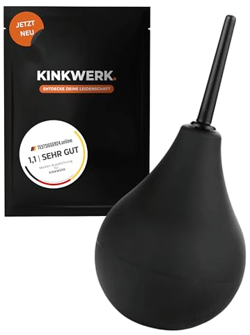 KINKWERK Intimdusche 224ml | Analdusche & Vaginaldusche aus autfreundlichem Silikon | für Anfänger geeignet | 220 ml Schwarz
