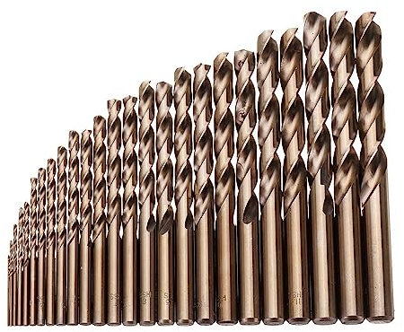 25 Stück 1–13 mm HSS M35 Kobalt-Spiralbohrer-Set for Metall, Holz, Bohren, Bohrer-Sets, Kits
