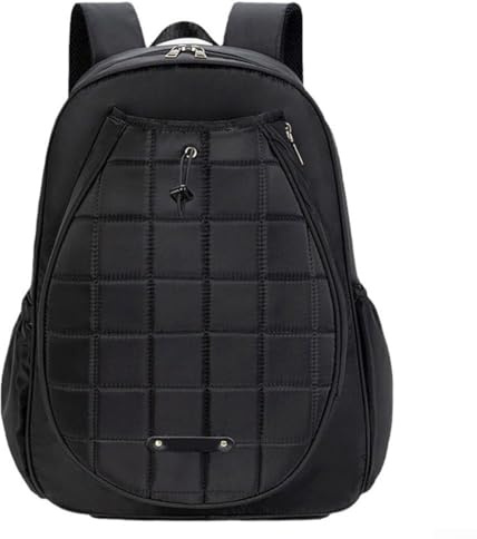 EasyByMall Bolsa de tenis, grande (18.1 x 12.2 x 5.1 pulgadas), color negro, para tenis, bádminton, pickleball, uso diario