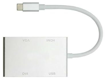 DBEIXIWEI USB-C Digital Multiport Adapter, USB 3.1 USB C Type C to HDMI +VGA +DVI +USB 3.0 Adapter 4K Convert