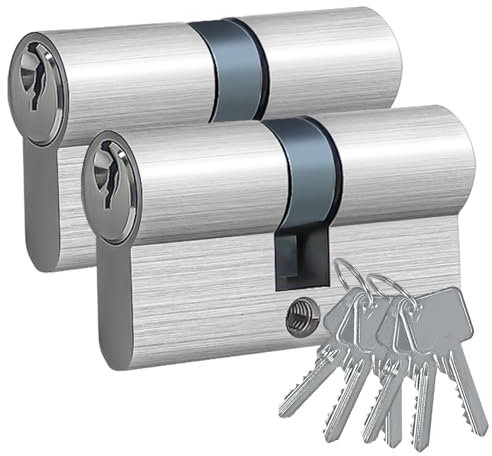 AceMining Schließzylinder, 30/30mm Zylinderschloss mit 3 Schlüssel 2 Pack, 60mm Türzylinder, Schliesszylinder, Profilzylinder, Türschloss Zylinder, Anti Picking,Anti Bohr,Anti Snap,Anti Bumping