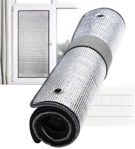 Película aislante térmica, material aislante para ventanas | Rollo aislante reflectante de invierno, lámina de aluminio de doble cara, película aislante térmica para techos, porches, parabrisas para