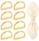 Oruola 8 Pcs Napkin Rings Gold,Semicircle Gold Napkin Ring,Metal Golds Napkins Rings for Weddings, Candlelight Dinner, Birthday, Anniversary, and Holiday Party Table Settings Decoration