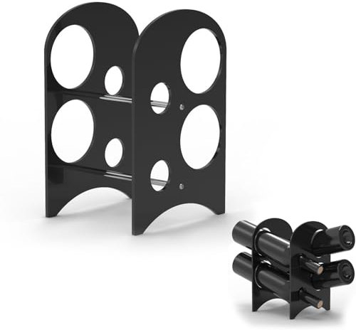 xyuayamz Porta Bottiglie di Vino, Portabottiglie per 4 Bottiglie, Nero, Acrilico, Da Tavolo, Moderno