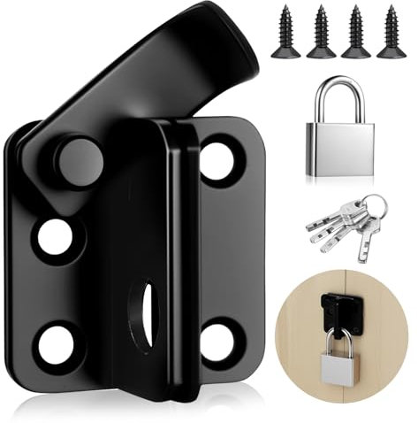 Cerradura de cerrojo de puerta, pestillo abatible, cierres de puerta de jardín, cerraduras de puerta negra para puertas de madera, pernos de puerta abierta izquierda para baño, armario, ventana