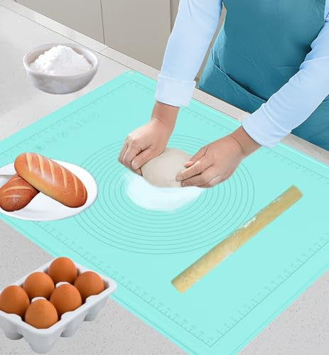 BMZXCH Tapete Silicona Horno con Medida del Tamaño, 70×50 cm Tapete de Silicona Grande para Amasar, Estera de Antideslizante Pastelería para Repostería, Pastelería, Pizza, Galletas, Fondant