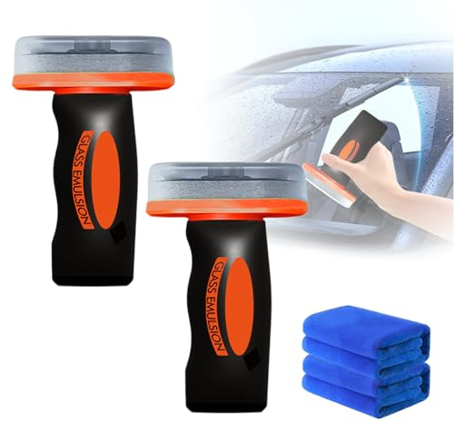 Limpiador de Cristales, Limpiador de Emulsión para Cristales, Loción Removedora de Aceite para Parabrisas y Ventanas de Automóvil, Alta Eficacia y Larga Duración (2, Black)