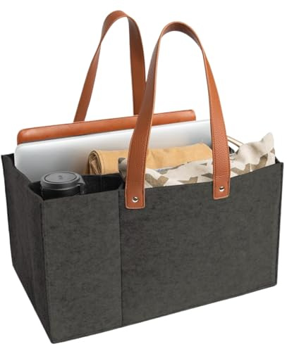 Hperu Bolsa organizadora de pañales de fieltro con compartimentos, bolsa de trabajo con archivador con asas para suministros de oficina y escuela para profesores