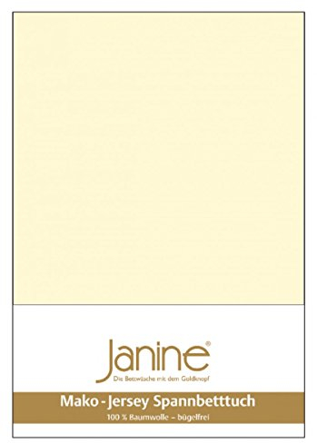 Janine Mako-Feinjersey-Spannbetttuch 5007 Größe 180x200-200x200, Farbe 17 champagner