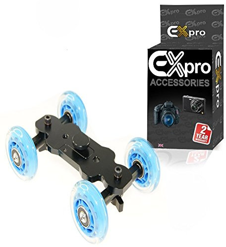 Ex-Pro® DSLR/Camcorder Wheel Tabletop Dolly Skater Stabilizer Slider Track