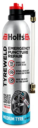 Holts Tyreweld Puncture Sealant Emergency Tyre Repair Foam Car Puncture Repair Kit Sealant, Quick & Easy Flat Tyre Foam, Drive Up To 100 Miles, No Tools Needed Unscented, 400ml , Pack of 1