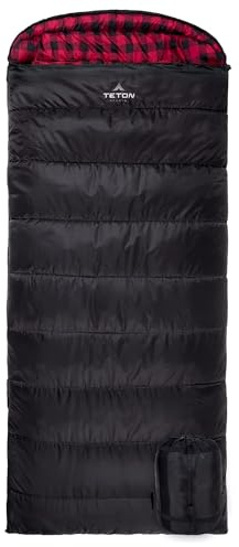 TETON Sports Celsius XXL, 0 Degree Sleeping Bag with Compression Sack, Right Zipper, and SuperLoft Elite Material for Camping and Base Camp, Black