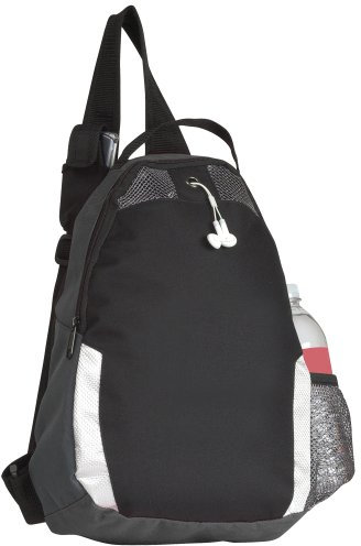 eBuyGB 1213203 Monostrap Rucksack Schul-und Collegetasche, Schwarz, Einheitsgröße