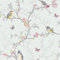 Soft Teal Colourful Birds Trees Floral Butterfly Wallpaper YöL