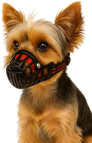 Bozal para Perros XS – Bozal de plástico Ajustable y Ligero – Ideal para Evitar Que Coma en la Calle – Flamingo Bozal Silas XS