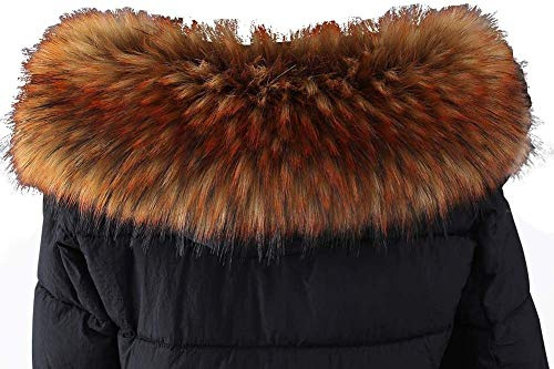Surakey Pelliccia - Sciarpa da scialli da donna, con collo in finta pelle, con cappuccio in finta pelliccia, rimovibile, per cappotti invernali, parka, giacca con bottoni