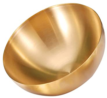 DOITOOL Suppenschalen Ramenschalen Edelstahl Salatschalen Nudelschale Servieren Mischschüssel Müslisch Schüssel Korean Bibimbap Schüssel für Reiseis Snacks Golden 15 cm